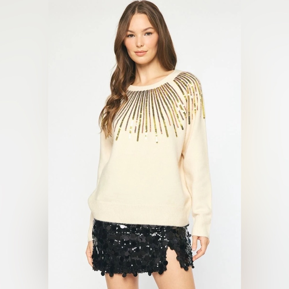 Gold sequin sweater